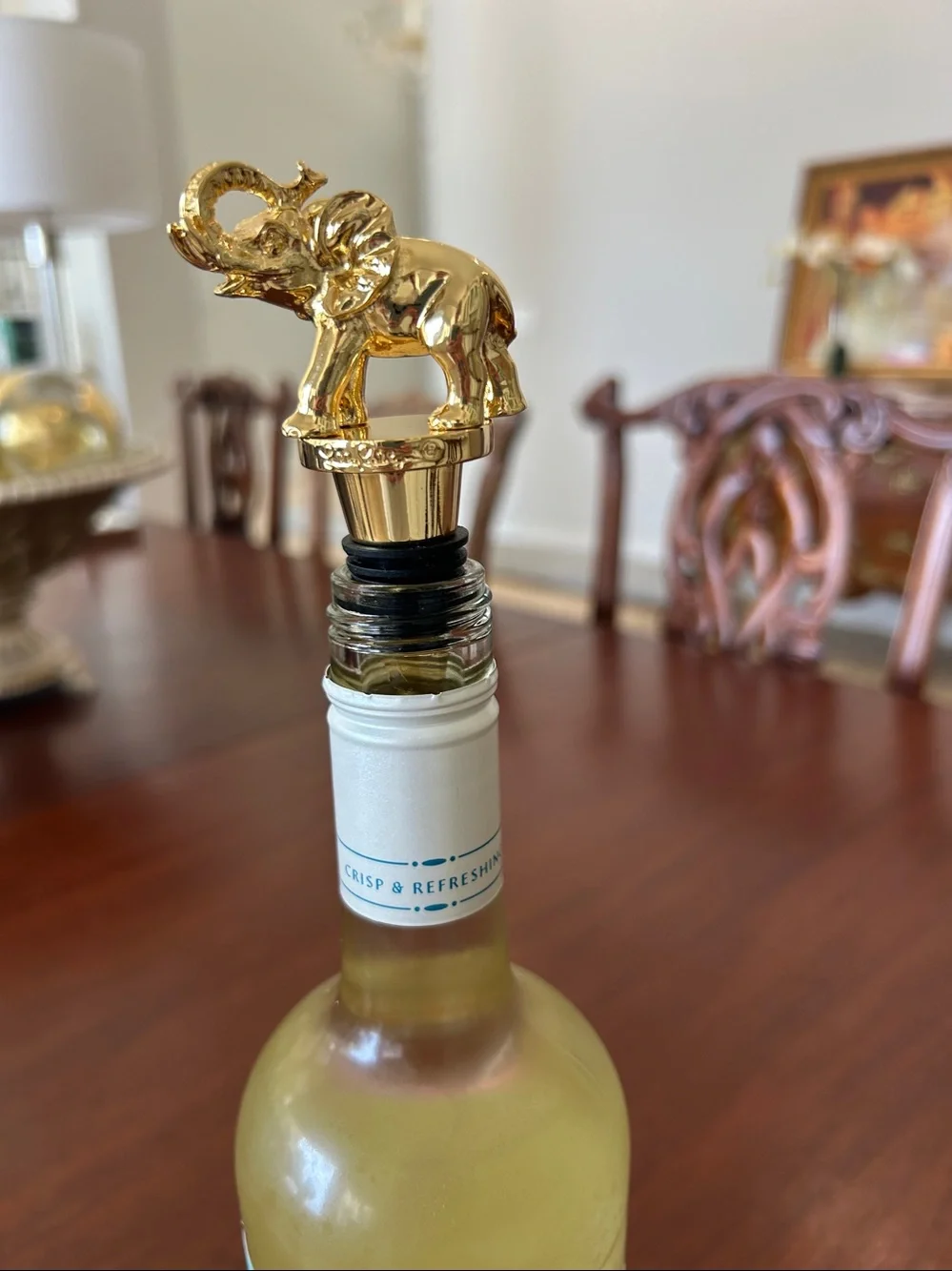 Lilly Pulitzer Gold Elephant Critter Wine Bottle Stopper GWP 002458